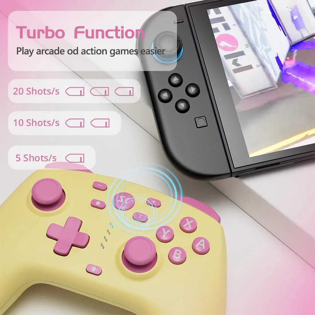 Wireless Switch Controller for Switch/Switch 2/OLED/Lite/PC(Butter Yellow)