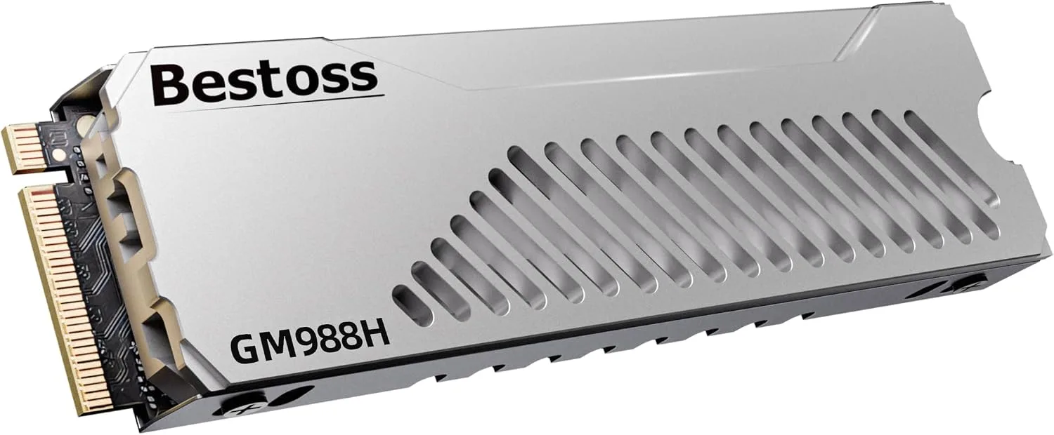 Bestoss 1TB PCIe Gen4 NVMe M.2 2280 SSD with Heatsink,PS5 Storage,7350MB/s