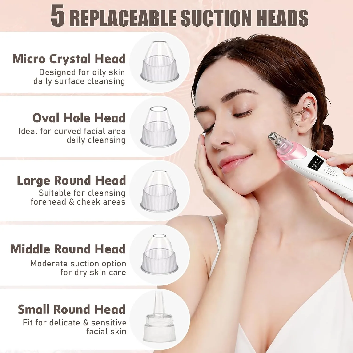 Blackhead Remover Pore Vacuum,Facial Pore Cleaner Blackhead Vacuum (Pink)