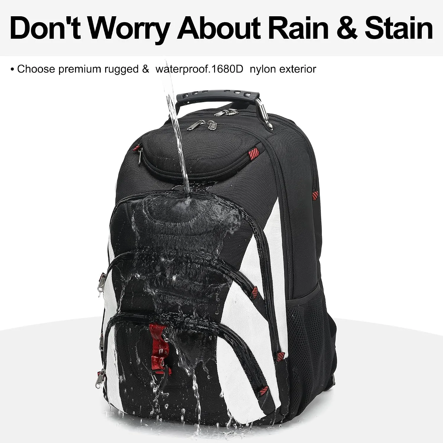 Boavan Laptop Backpack for men, 17.3 inch Laptop Bag with USB Port, Waterproof Travel Work Backpack Purse, Anti-Theft Teacher Nurse Doctor Casual Bookbags Office Business backpack，White
