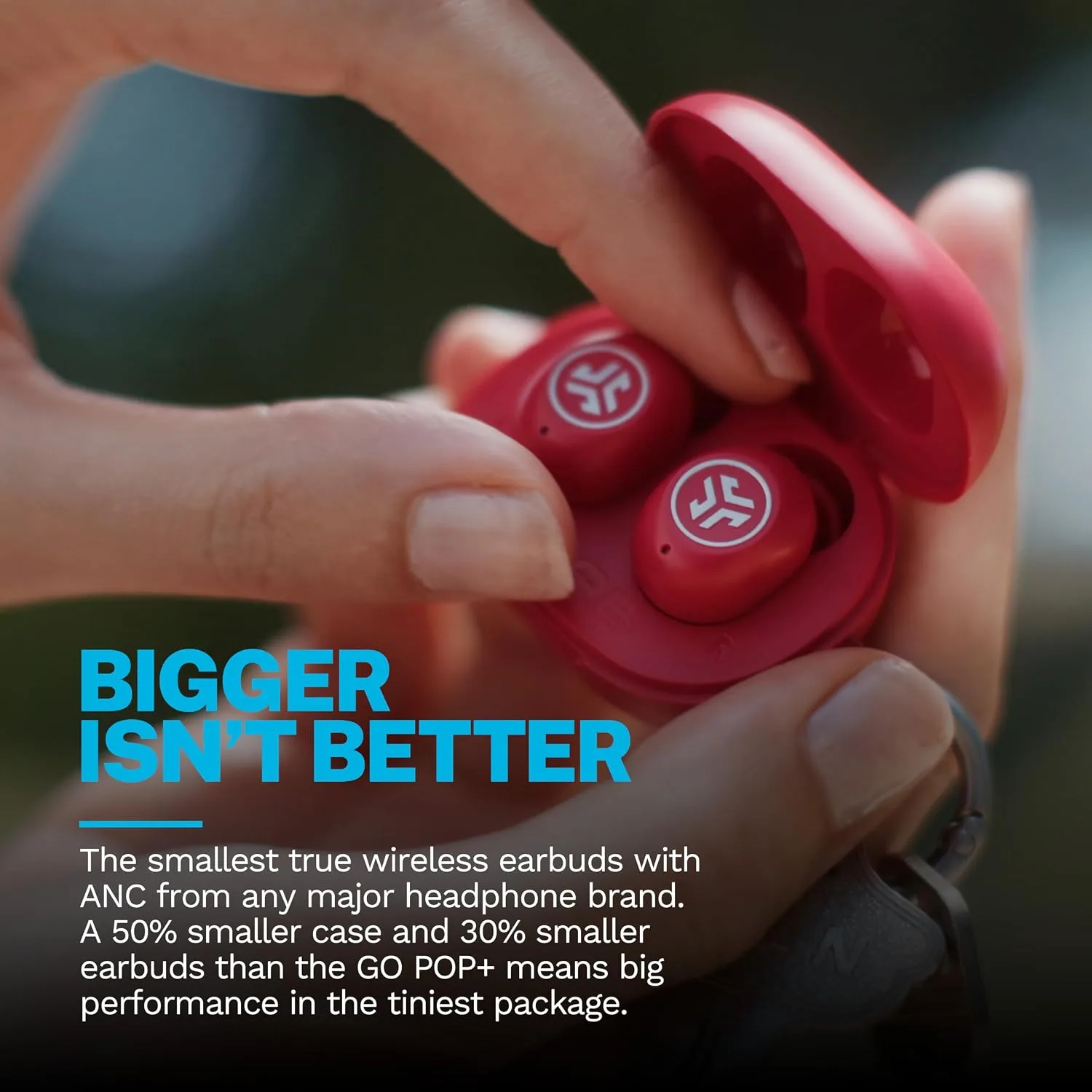 JLab JBuds Mini ANC True Wireless Earbuds with Apple Find My, Red