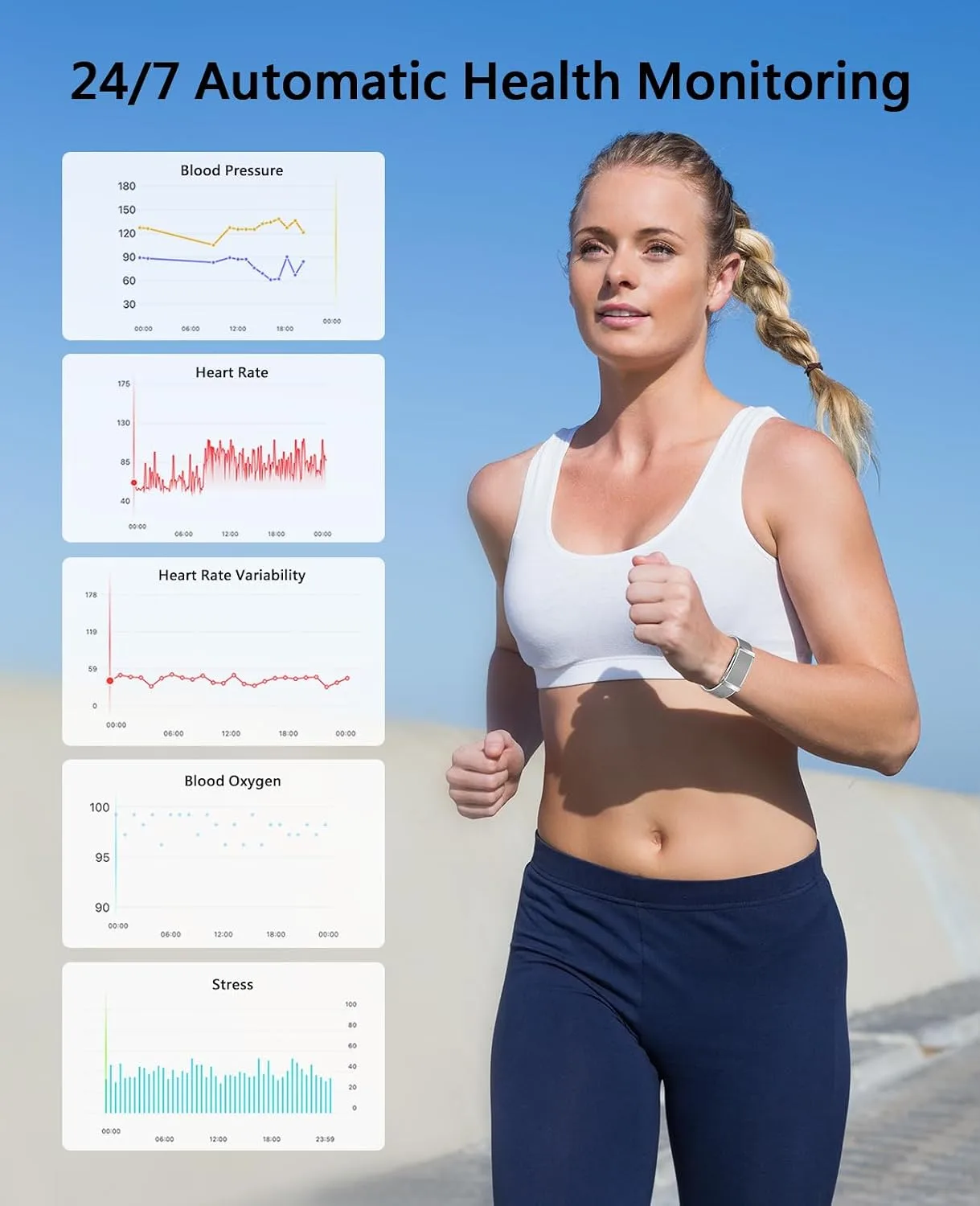 SOUYIE Smart Bracelet for Men Women, 24/7 Health Activity Fitness Trackers