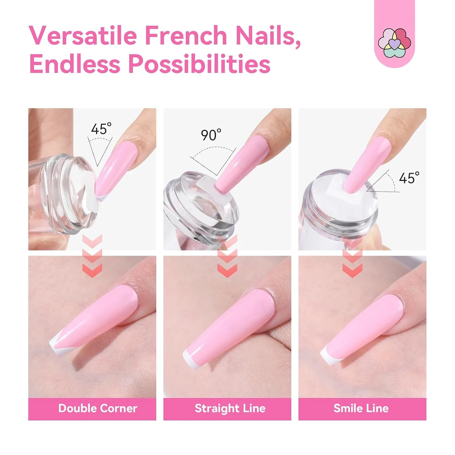 SAVILAND French Tip Tool Silicone Nail Stamper 4PCS