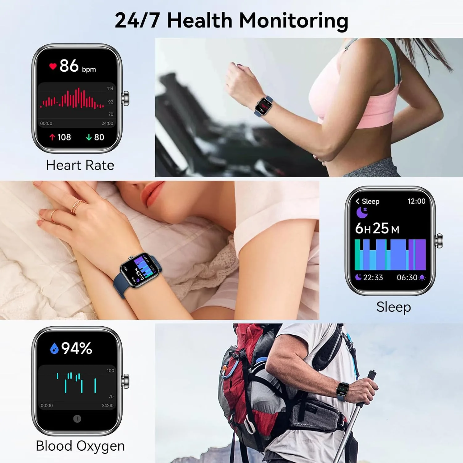 Smart Watch for Men Women with Alexa Built-in, Bluetooth Calling, 1.83'' HD Touch Screen Fitness Tracker with Heart Rate/Sleep Monitor, 120+ Sports Modes, IP68 Water-Resistant Watch for Android & iOS