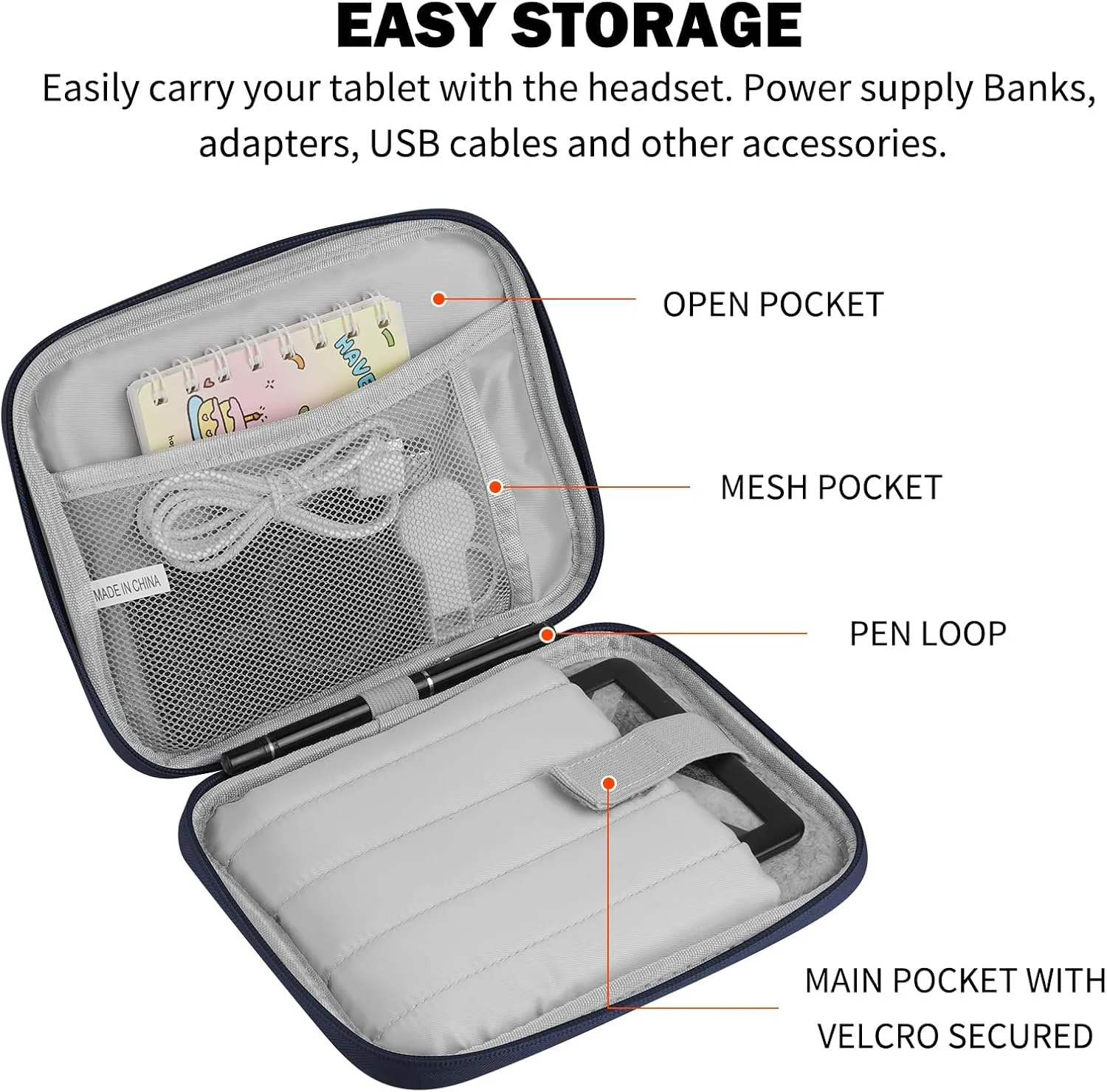 HoYiXi Universal Sleeve Bag for 6",6.8",7" Kindle Paperwhite/Colorsoft 2024-2012 Compatible with 6"-6.8" All-New Kindle/Kobo/Tolino/Sony,6" EReader with Anti-Drop Protective Cover,Blue