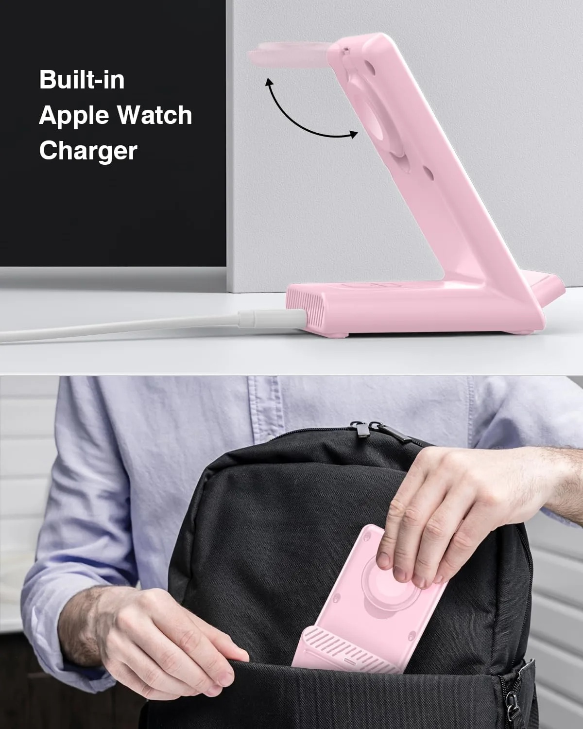 Wireless Charging Station,3 in 1 Charging Stand for Apple Multiple Devices