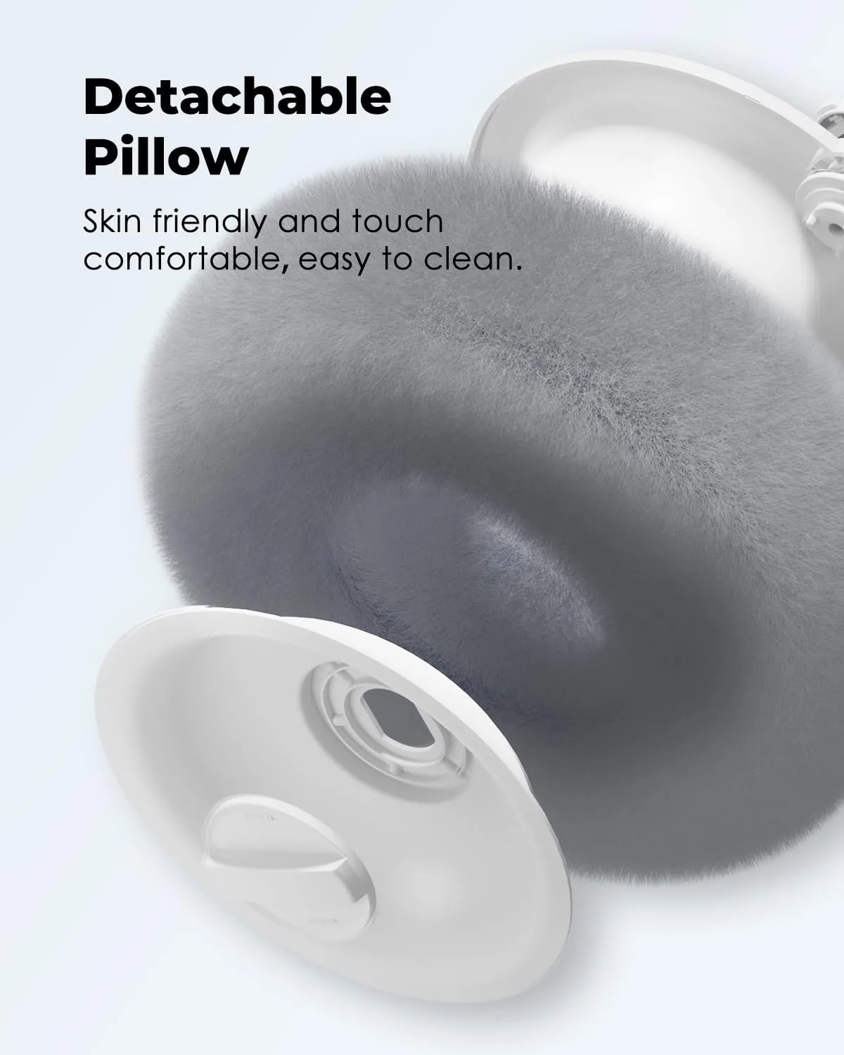 Viozon Tablet Stand with Pillow, Compatible with 4.7"-13" Phone/Tablet, iPad, iPhone, Samsung, Google, Kindle, 360°Adjustable Phone Holder for Bed with Soft Plush Fabric, and Detachable Bowl, Grey