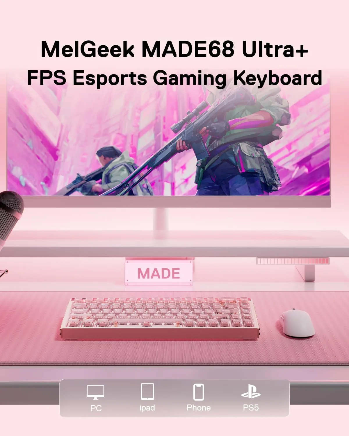 MelGeek MADE68 Ultra+ Wired Hall Effect Magnetic Gaming Keyboard