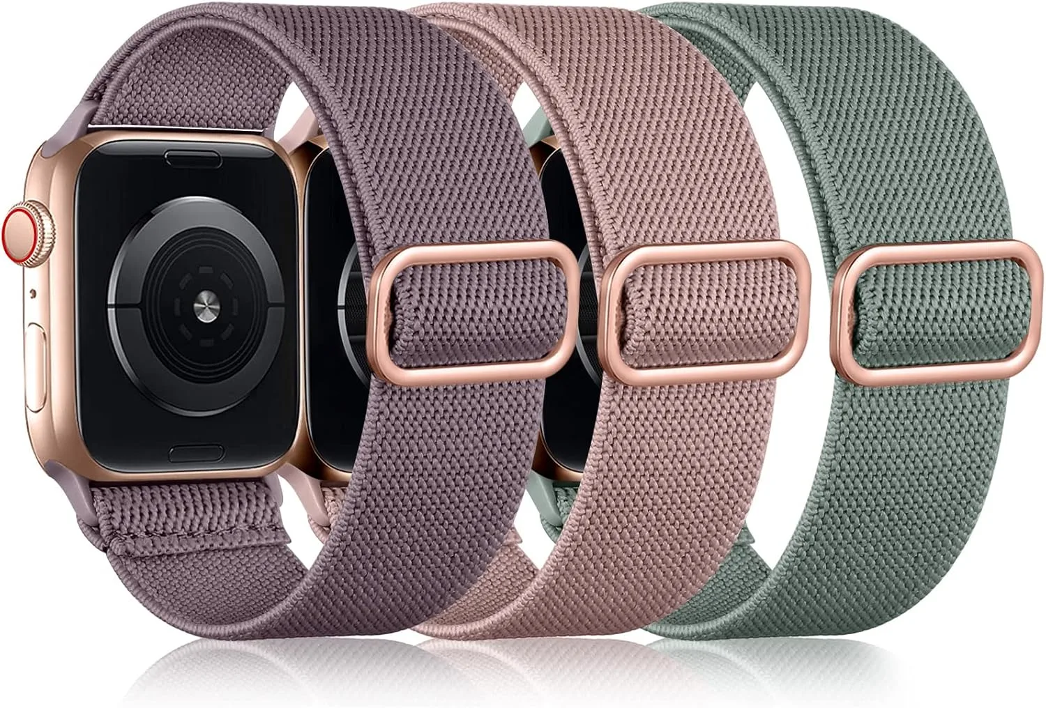 Correas DaQin 3 Pack Nylon Elástico Compatible con Apple Watch