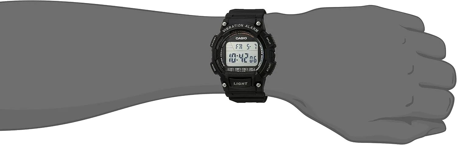 Casio W736H Series | Men’s Digital Watch | 1/100 SEC Stopwatch | Countdown Timer | Super Illuminator LED Light | 100 M Water Resistance | Daily Alarm | Auto Calendar | Dual Time | 10 Yr Battery