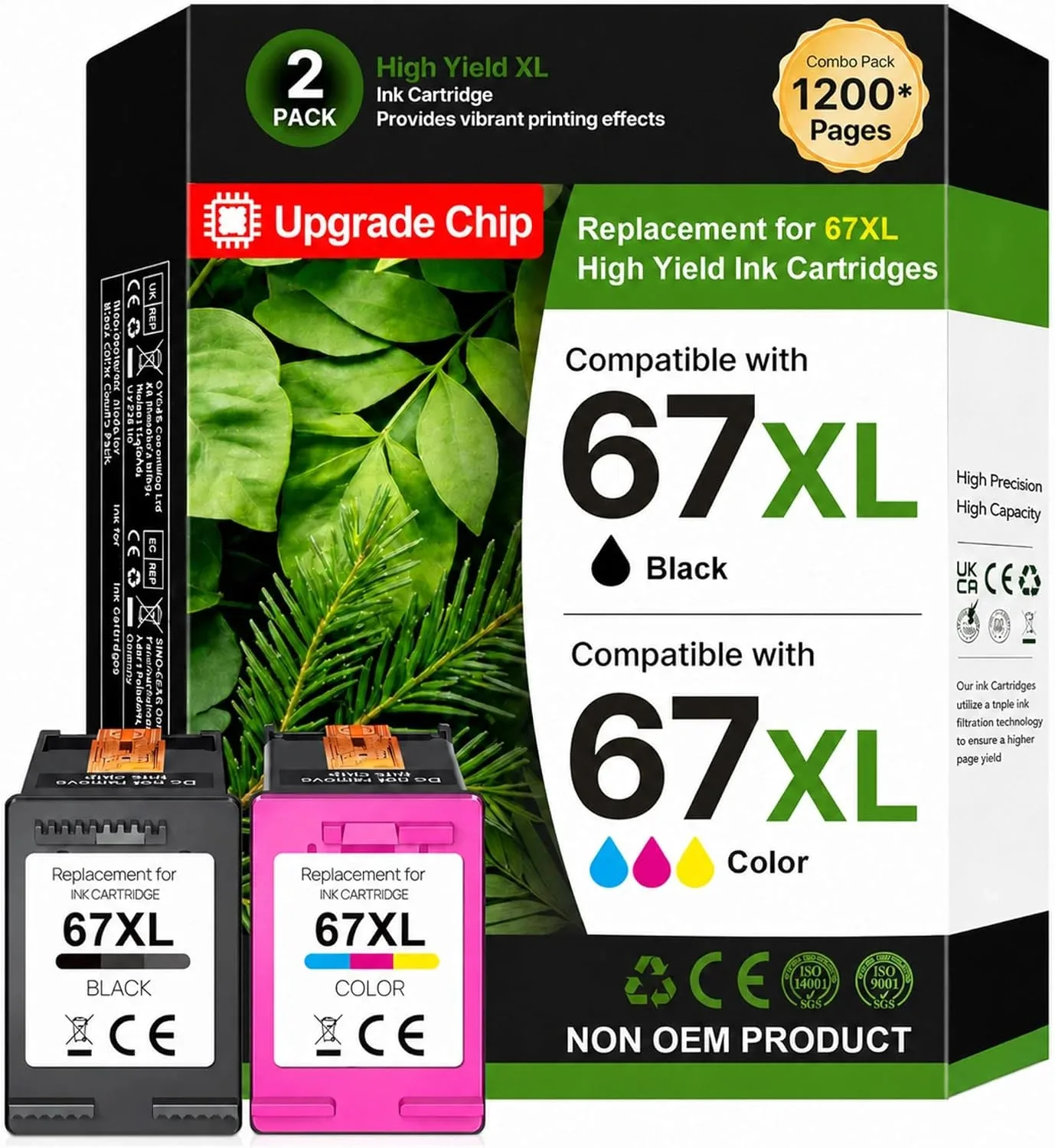 Cartuchos de tinta 67XL para HP negro y color combo pack