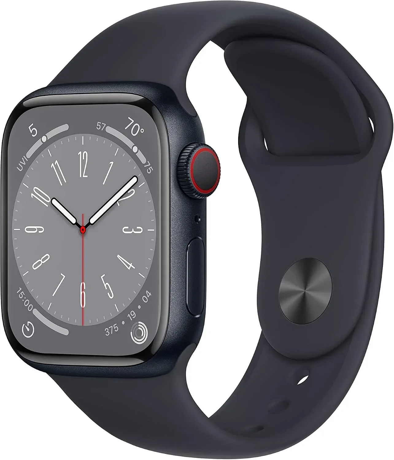 Apple Watch Series 8 [GPS + Cellular, 41mm] - Midnight Aluminum Case with Midnight Sport Band, S/M (Renewed)