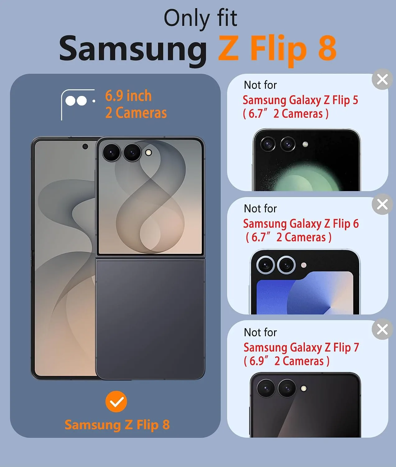 FNTCASE for Samsung-Galaxy Z Flip 8 Matte Case with Hinge Protection