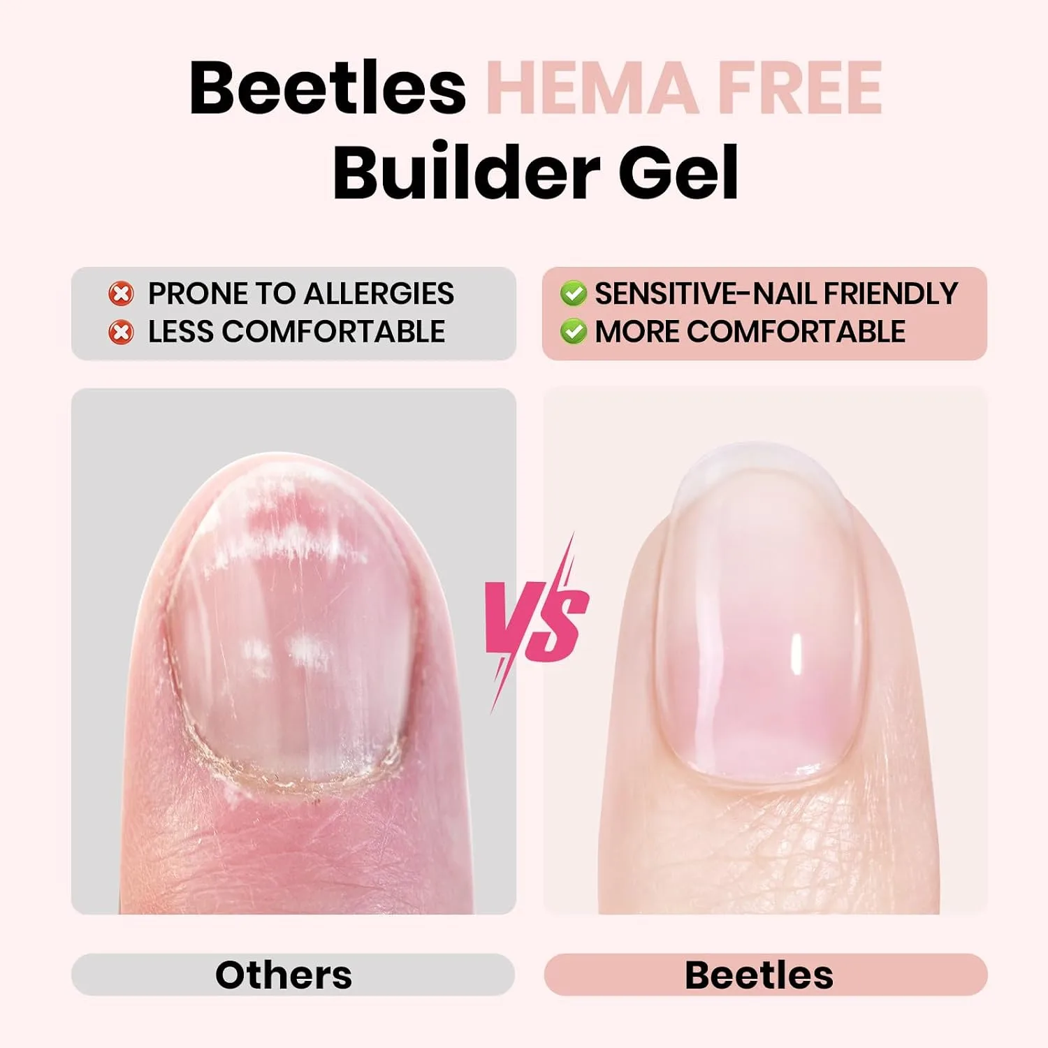 Beetles Builder Gel Set HEMA-Free, 4 Colors Sheer Pink & Base Top Coat