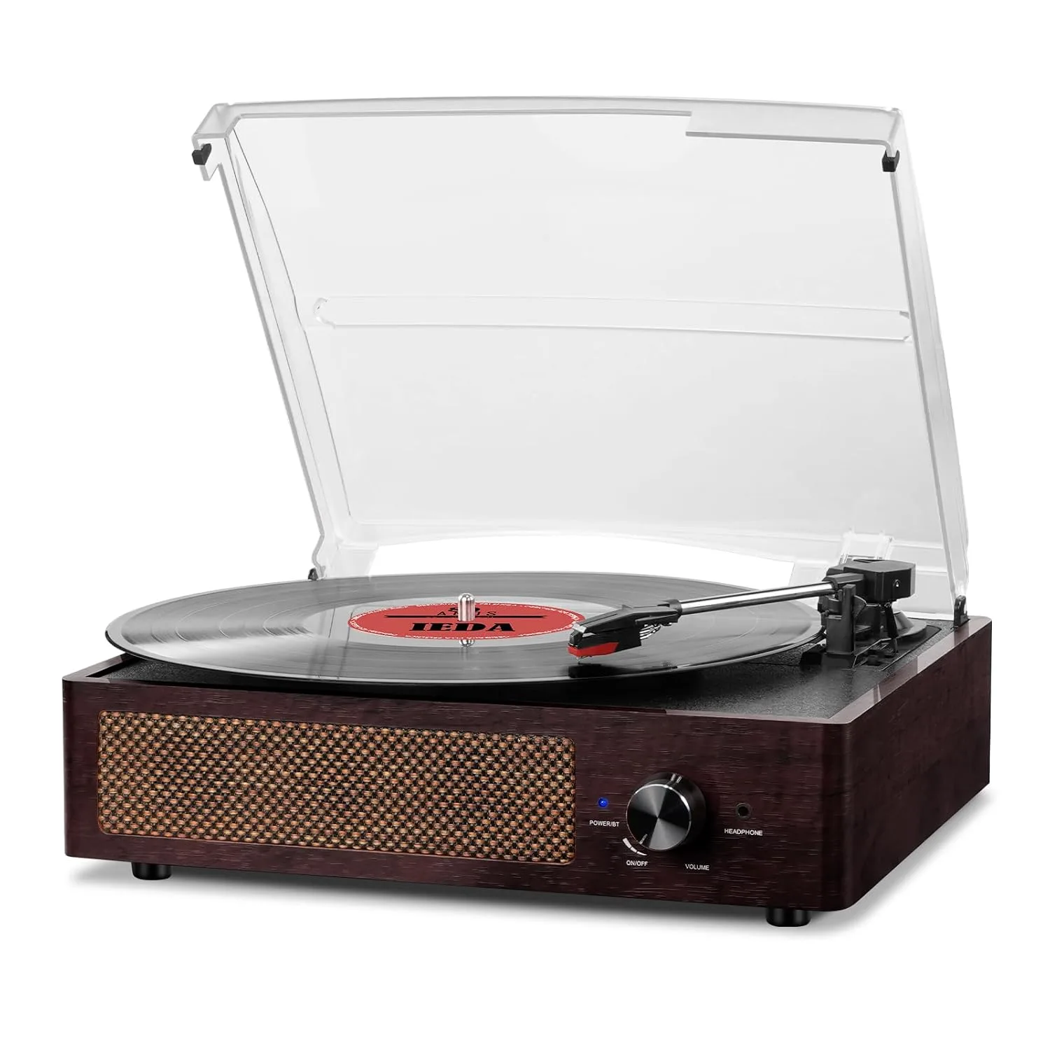cotsoco Vinyl Record Player Turntable with Built-in Bluetooth Receiver & 2 Stereo Speakers, 3 Speed 3 Size Portable Retro Record Player for Entertainment and Home Decoration