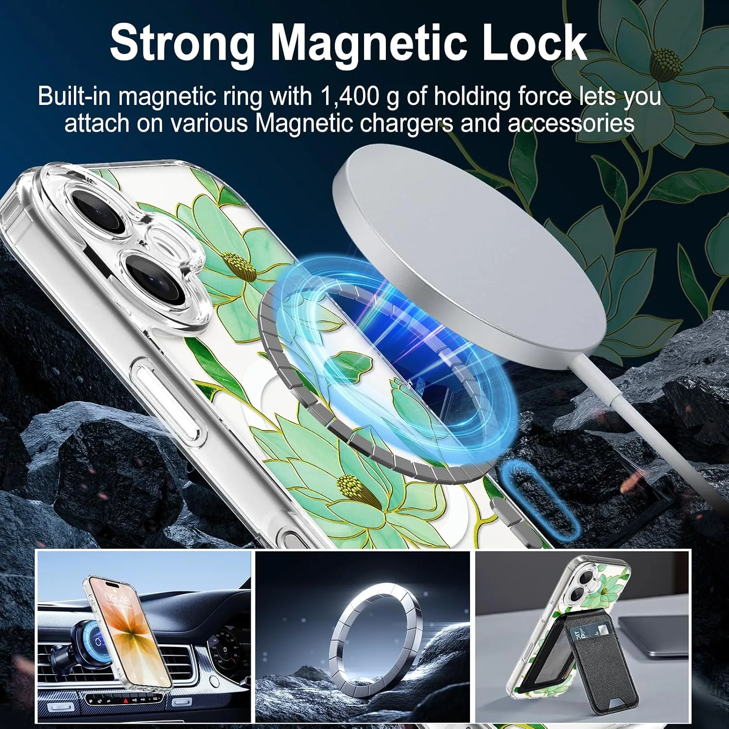 tharlet Magnetic for iPhone 17 Case, Compatible with MagSafe Magnolia