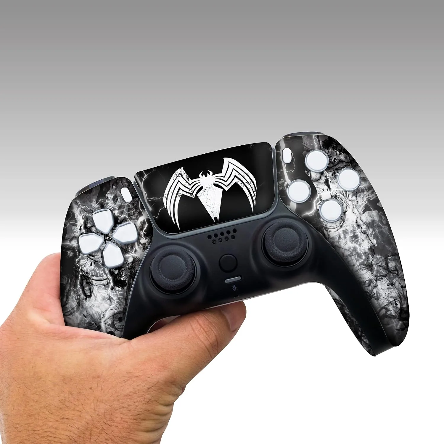 Vennom Custom PS-5 Controller Wireless compatible with Play-Station 5 Console by BCB Controllers | Proudly Customized in USA with Permanent HYDRO-DIP Printing (NOT JUST A SKIN) (MODDED)