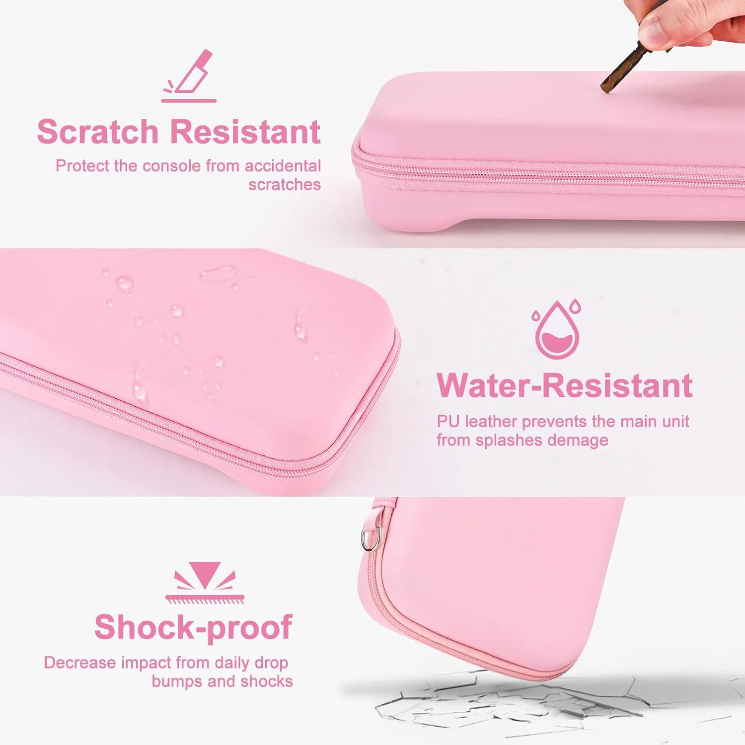 Younik Switch 2 Accessories Bundle, 15 in 1 Pink Switch 2 Accessories Kit for Girls Include Carrying Case, Shoulder Strap, Wrist Strap & Stickers, Protective Case for Switch Console & J-Con