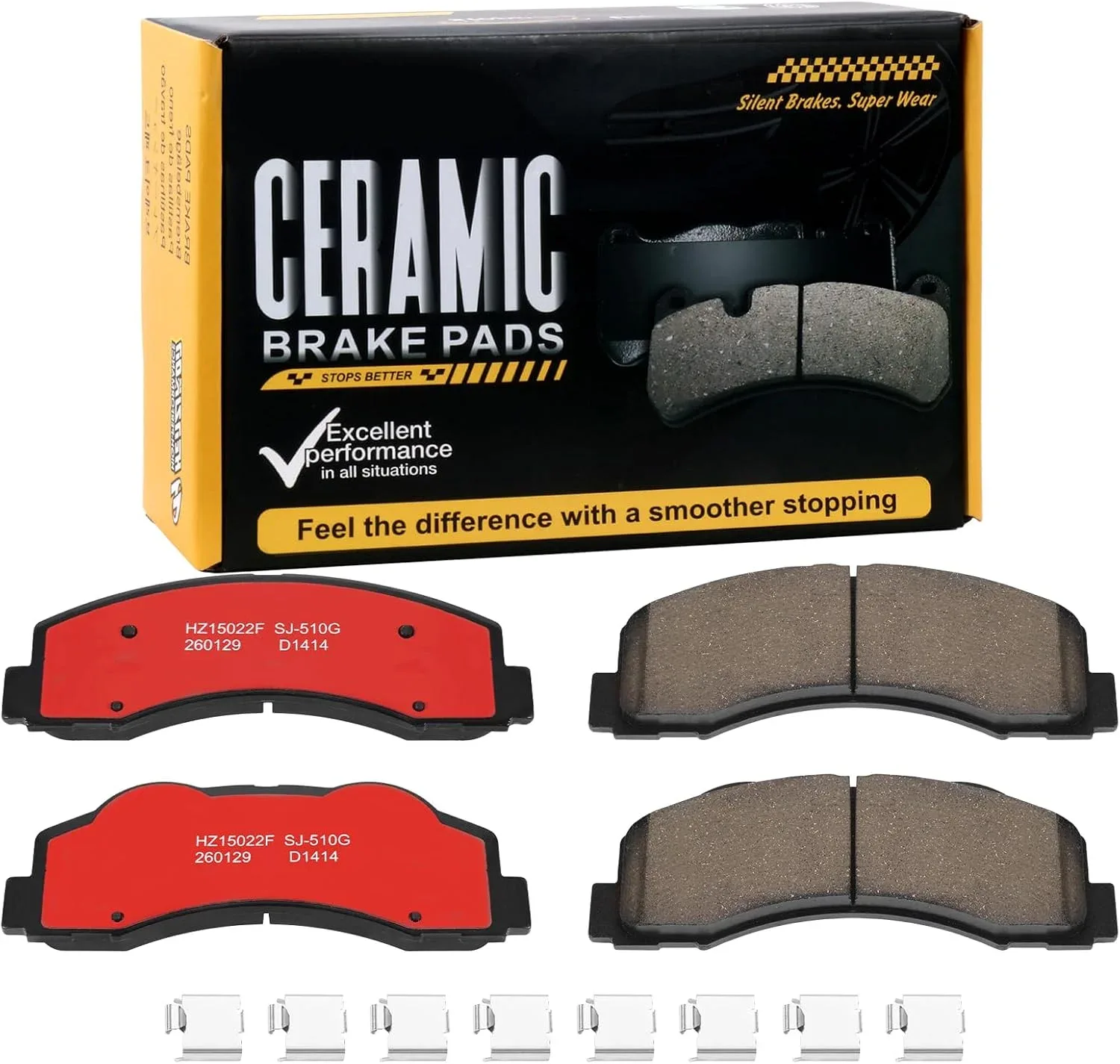 Pastillas de freno delantero cerámicas D1414 para Ford Expedition 2010-2021, F-150 2010-2020 y Lincoln Navigator 2011-2021