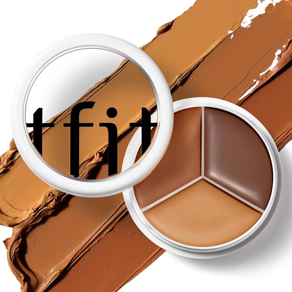 TFIT 3 Color Concealer Cream Palette Full Coverage 0.52 Ounce 05 Deep