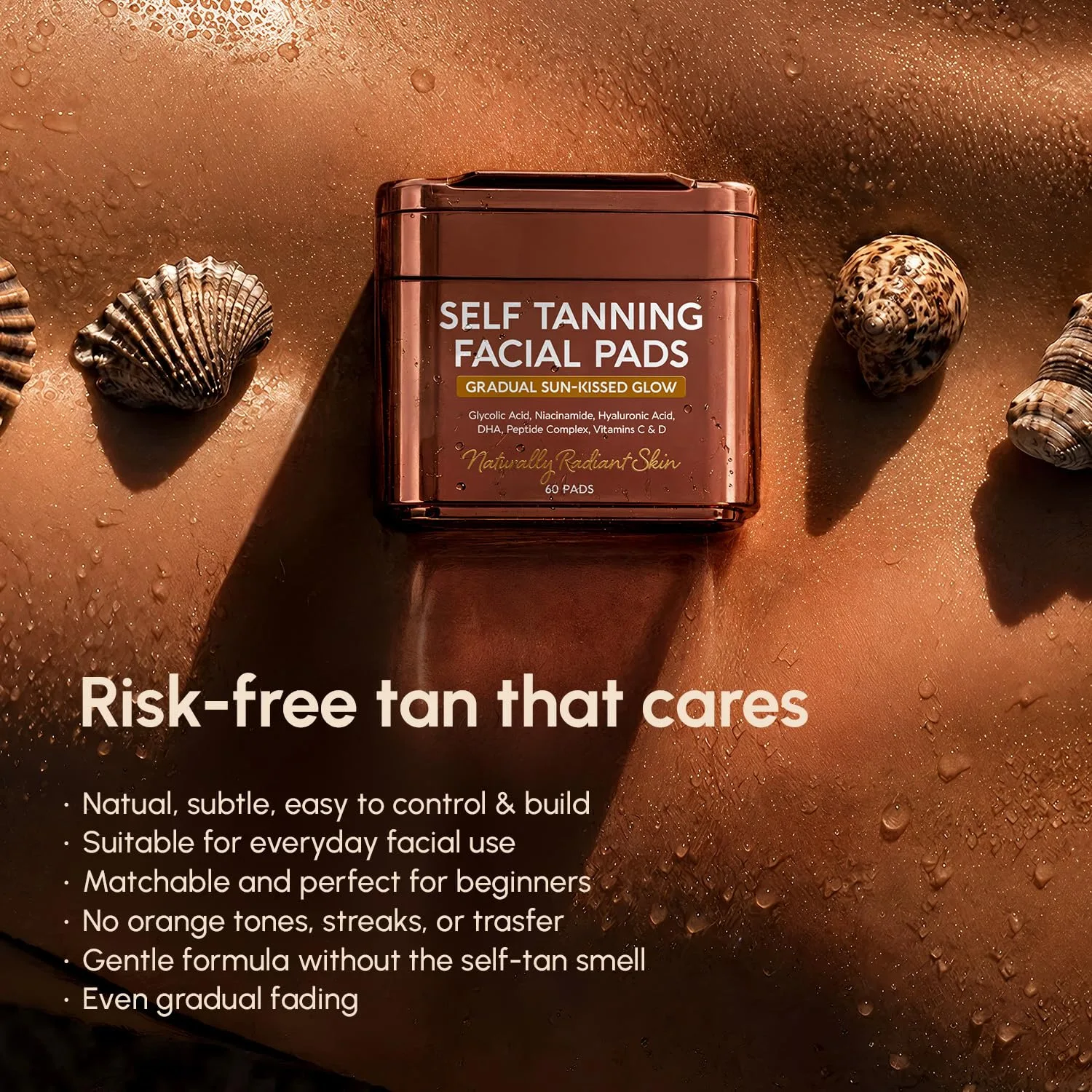 MAREE Self Tanning Facial Pads - Face Tanning Tan Towels for Face & Body