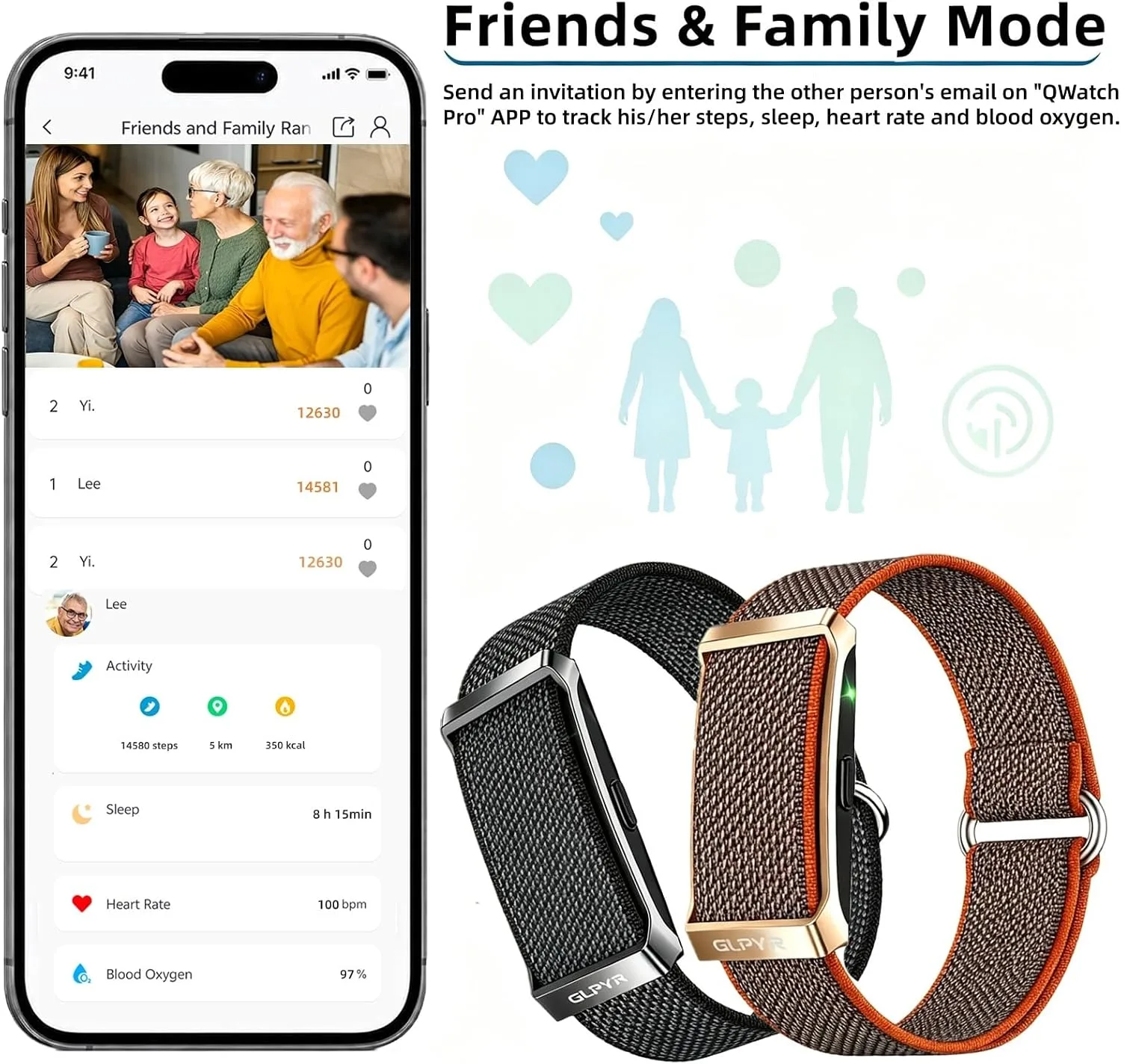 Smart Bracelet for Men Women, 24/7 Health Activity and Fitness Trackers