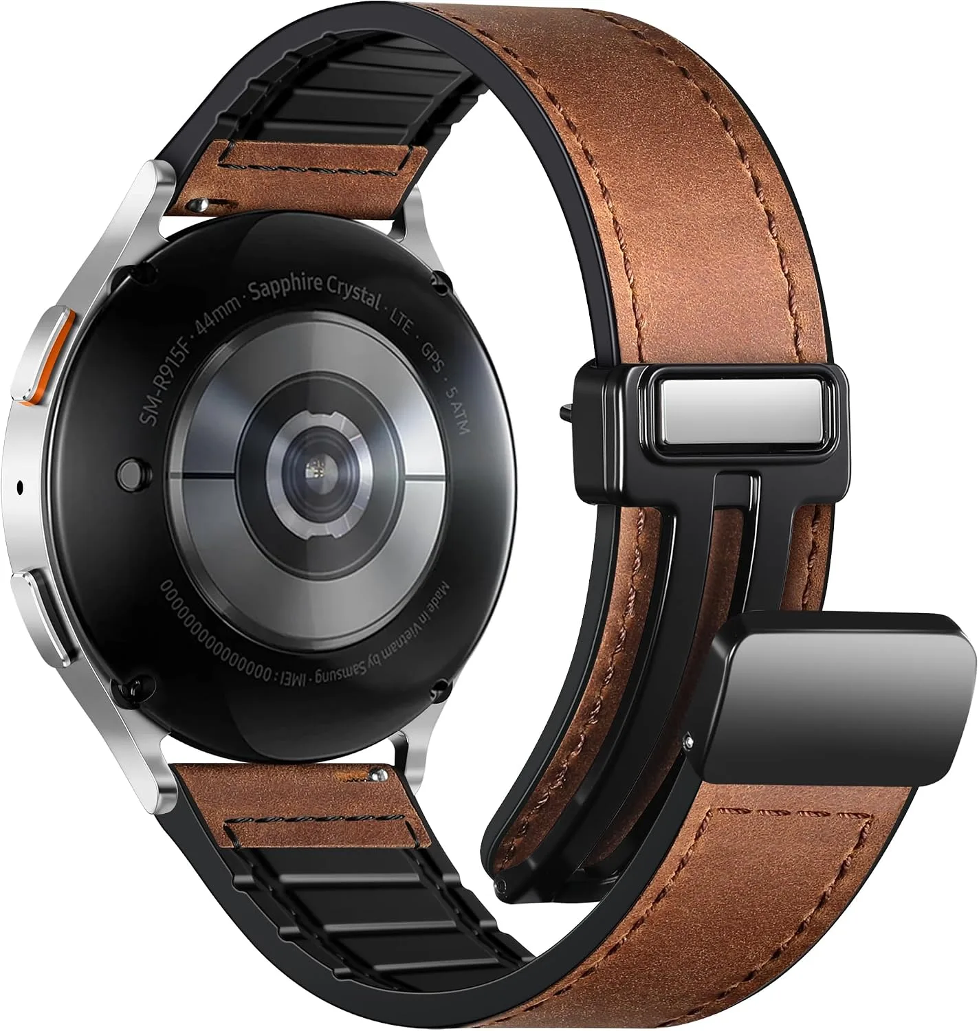 Correa de cuero magnética Charlam compatible con Samsung Galaxy Watch 40mm y 44mm