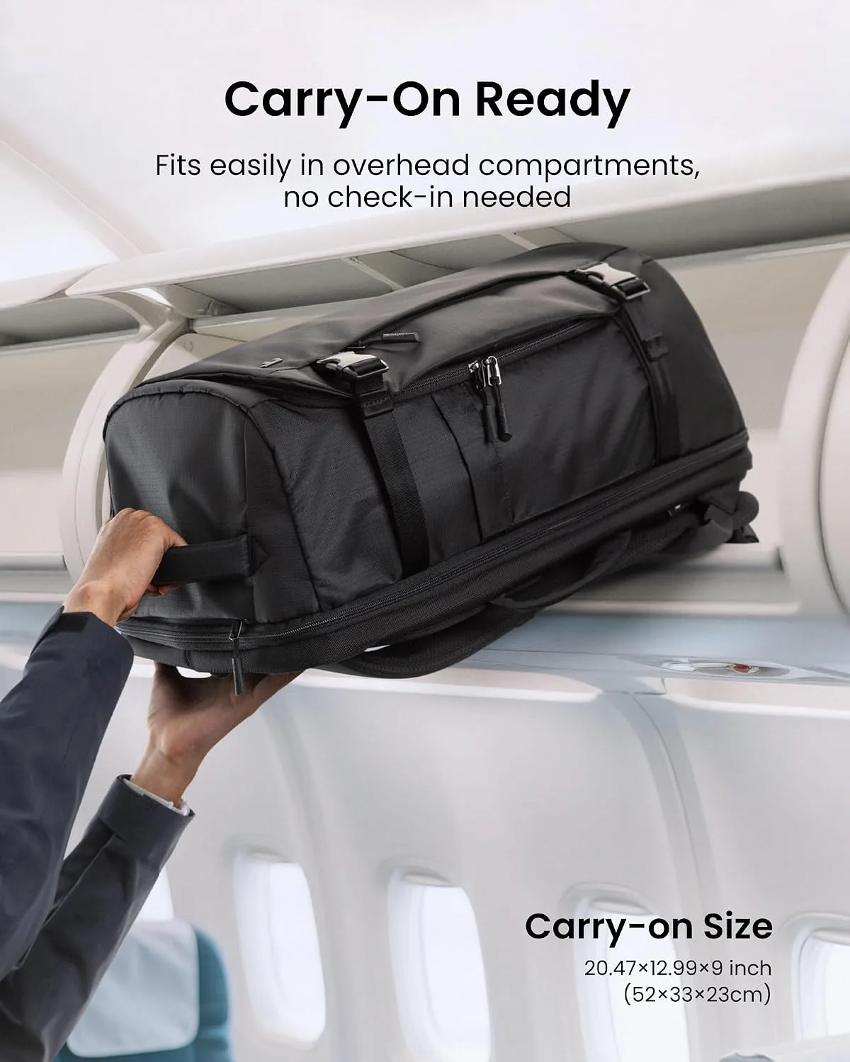 tomtoc Travel Backpack 40L, TSA Carry On Bag Flight Approved, PFAS Free