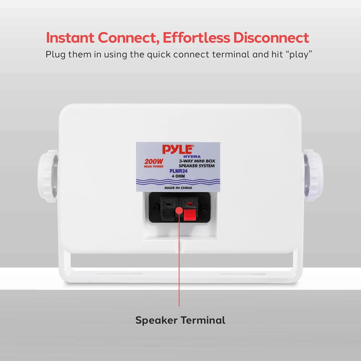 Pyle 3-Way Indoor & Outdoor Box Speaker System - 3.5" 200 Watt Compact Wall Mount Speakers for Home, Patio, Deck, Garage, Poolside, or Studio Use - Dual Speaker Set - PLMR24 (White)