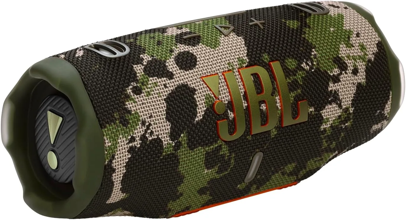 JBL Charge 6 - Portable Waterproof & Drop-Proof Bluetooth Speaker, Bold Pro Sound with AI Sound Boost, 28Hrs of Playtime, Built-in powerbank & Comes with a Sturdy/Removable Carrying Strap (Squad)