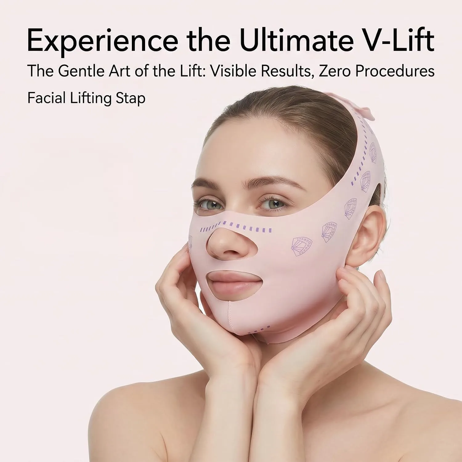 V Line Lifting Mask, Double Chin Reducer Jawline Shaper Strap for Women, Reusable Face Lifting Mask for Sleeping, Breathable Cooling Chin Strap Prevent Sagging