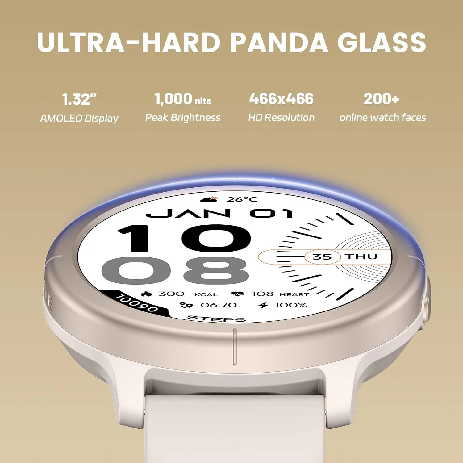 Smart Watch for Men Women, 1.32" AMOLED, Bluetooth Calls, Fitness Tracker