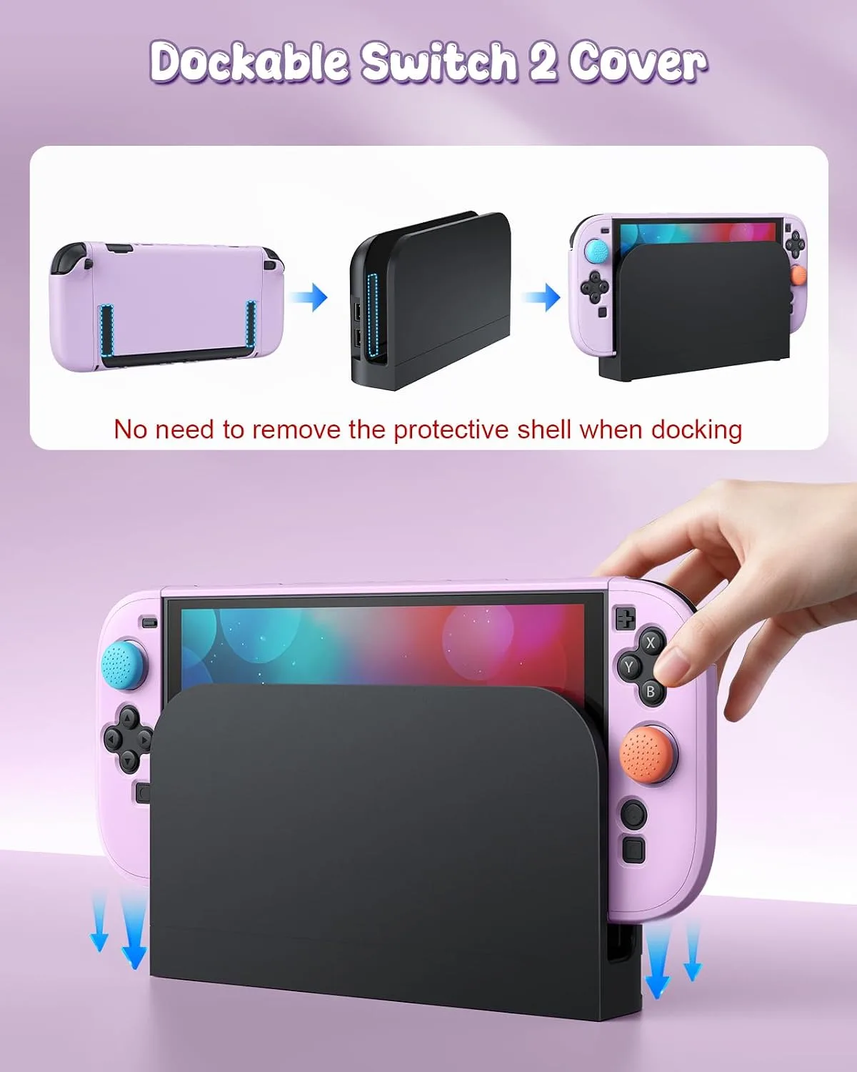 Switch 2 Cover Case&Screen Protector, FYOUNG Dockable Shell for Nintendo 2