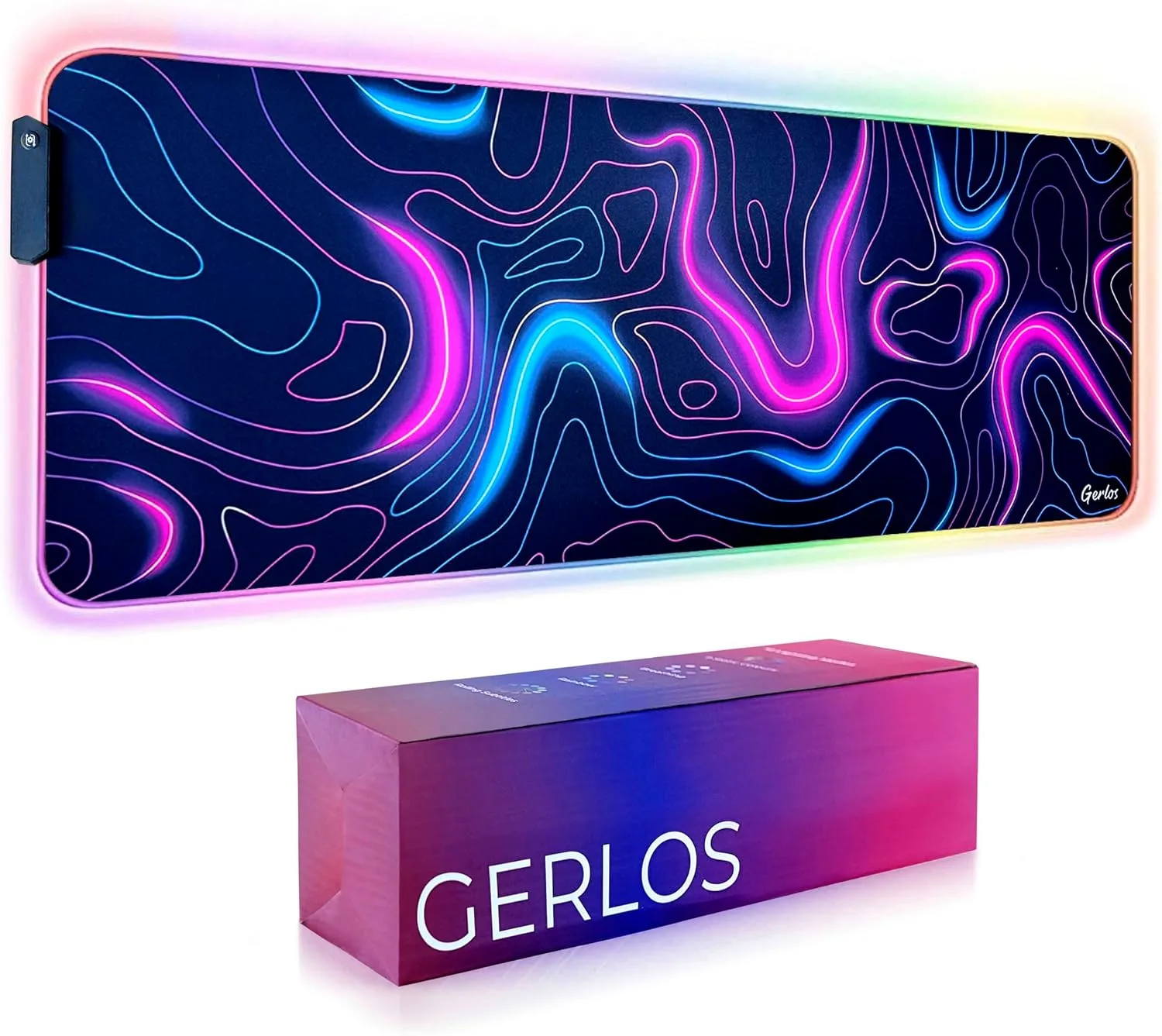 Gerlos RGB Gaming Mouse Pad, Large LED Mouse Pad for Gamer, 31.5" x 11.8"