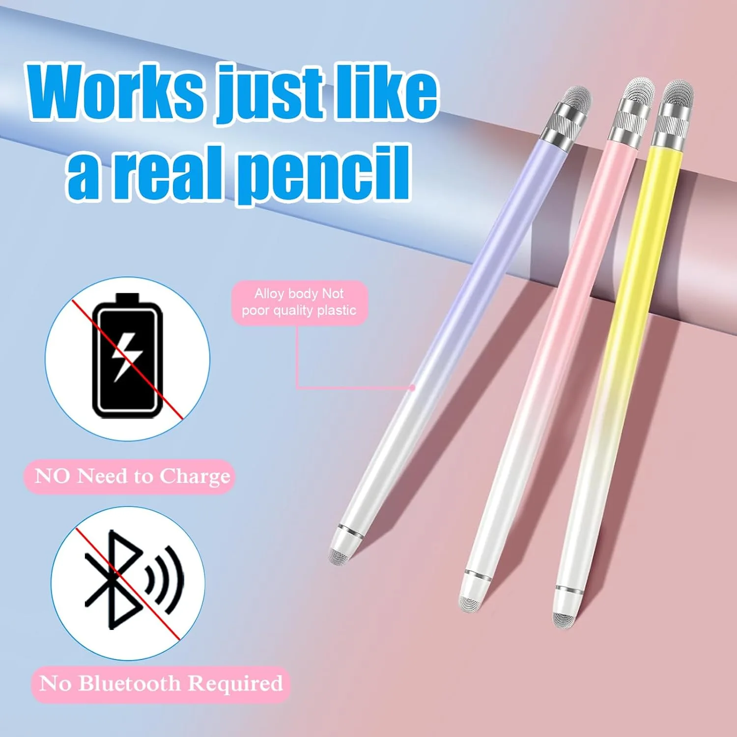 Bopomofo 3PCS Stylus Pen for Touchscreen,High Sensitivity & Precision