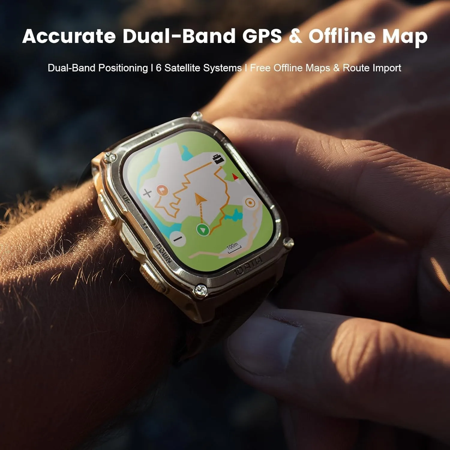 KOSPET Tank M4 Rugged Smart Watch with GPS, Offline Maps, 10ATM Waterproof