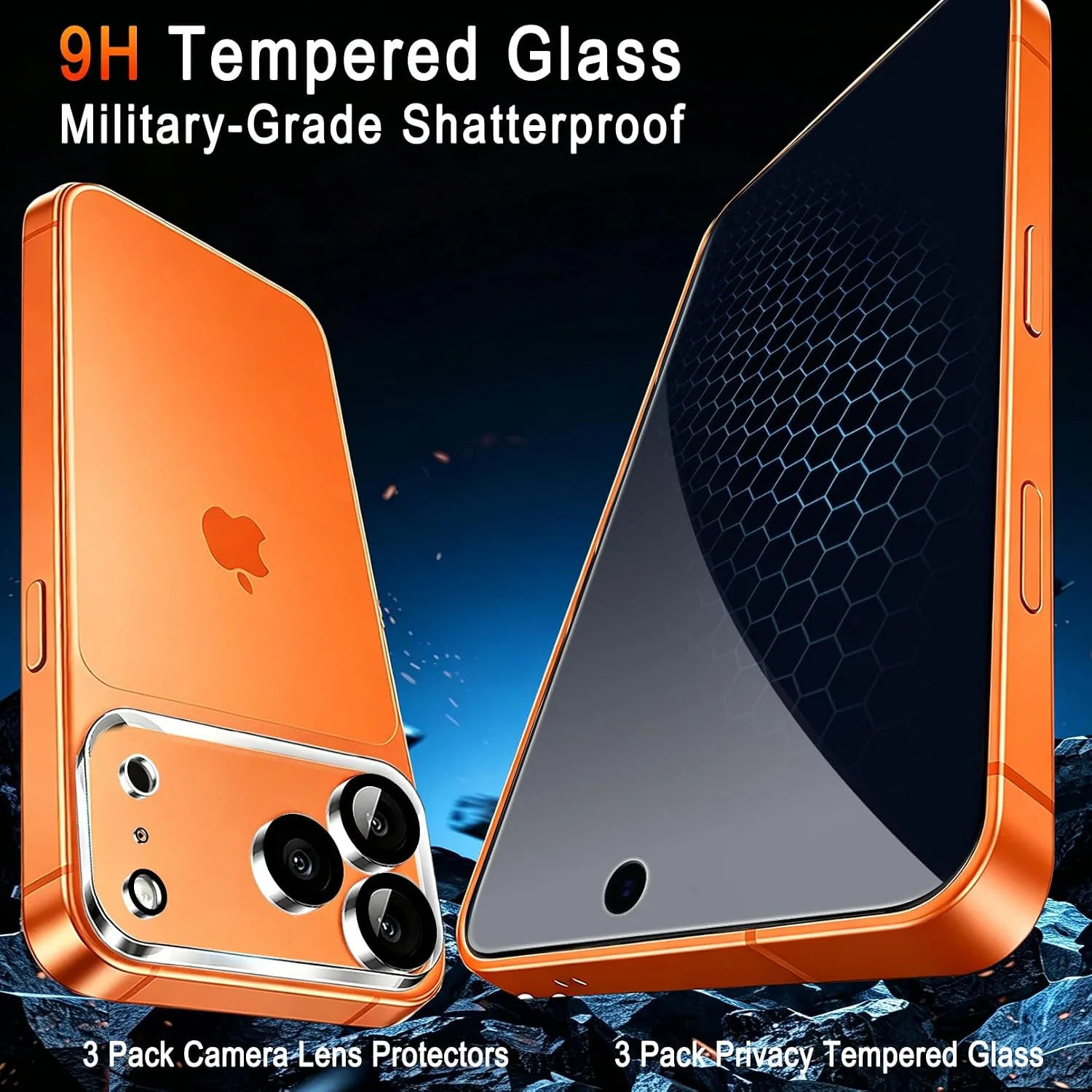 TZGZT Privacy Screen Protectors for iPhone 17 Pro Max, Tempered Glass, HD