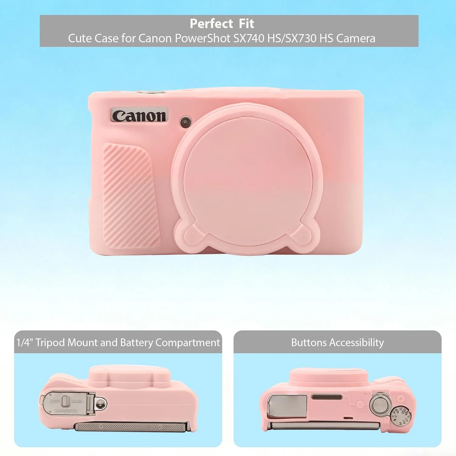 Case for Canon PowerShot SX740 HS, SX730 HS Camera - Pale Pink