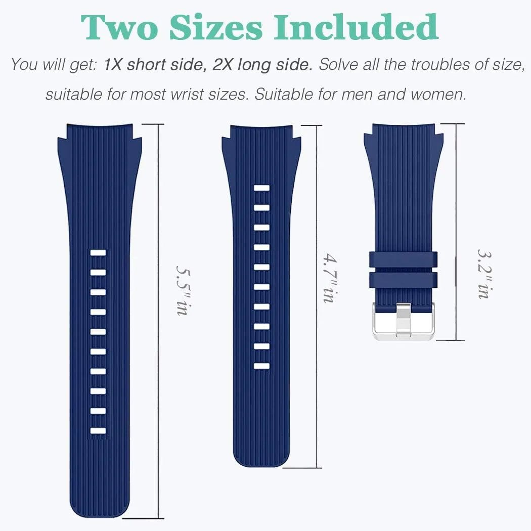 HSWAI Compatible with Samsung Galaxy Watch 46mm Bands/Gear S3 Frontier, Classic Watch Bands/Galaxy Watch 3 Bands 45mm, 22mm Soft Silicone Bands Bracelet Sports Strap for Men & Women.