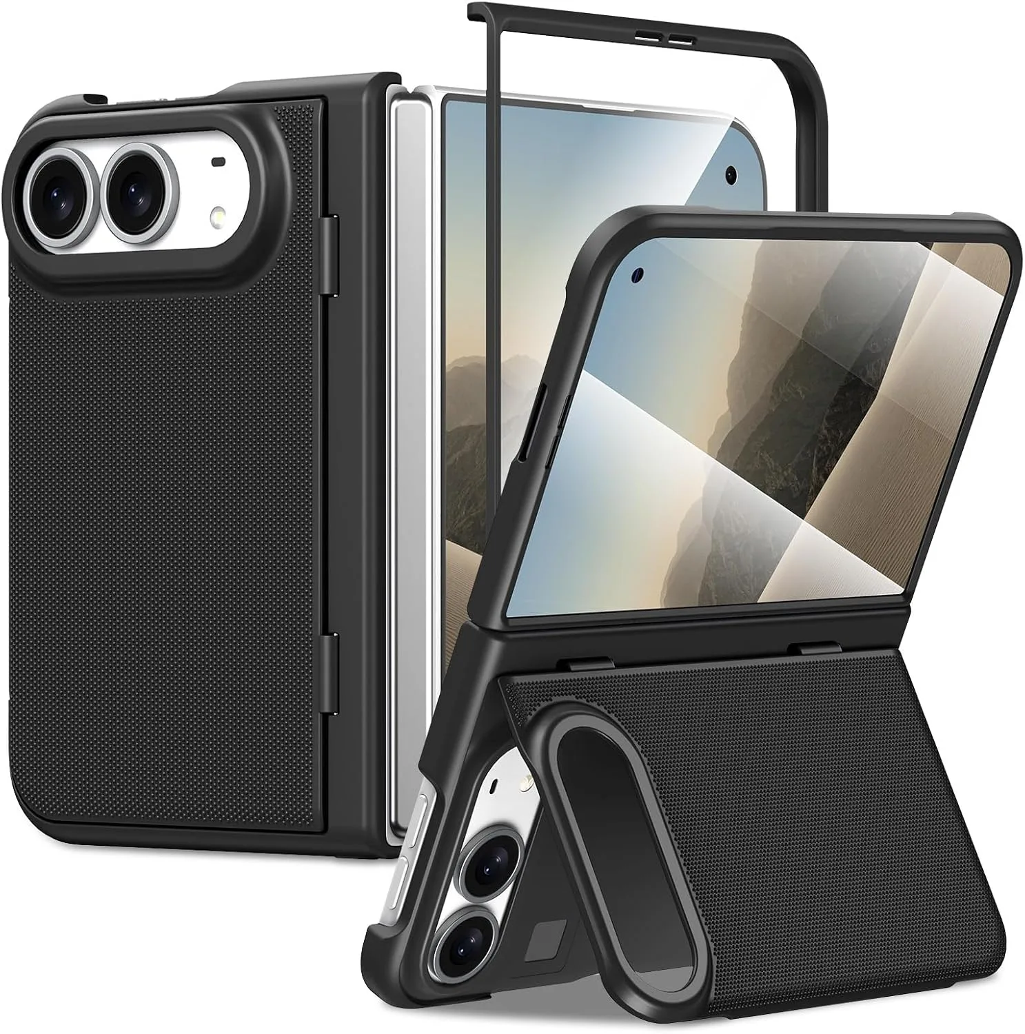 Funda para iPhone Maxdara Duo con soporte oculto Negro