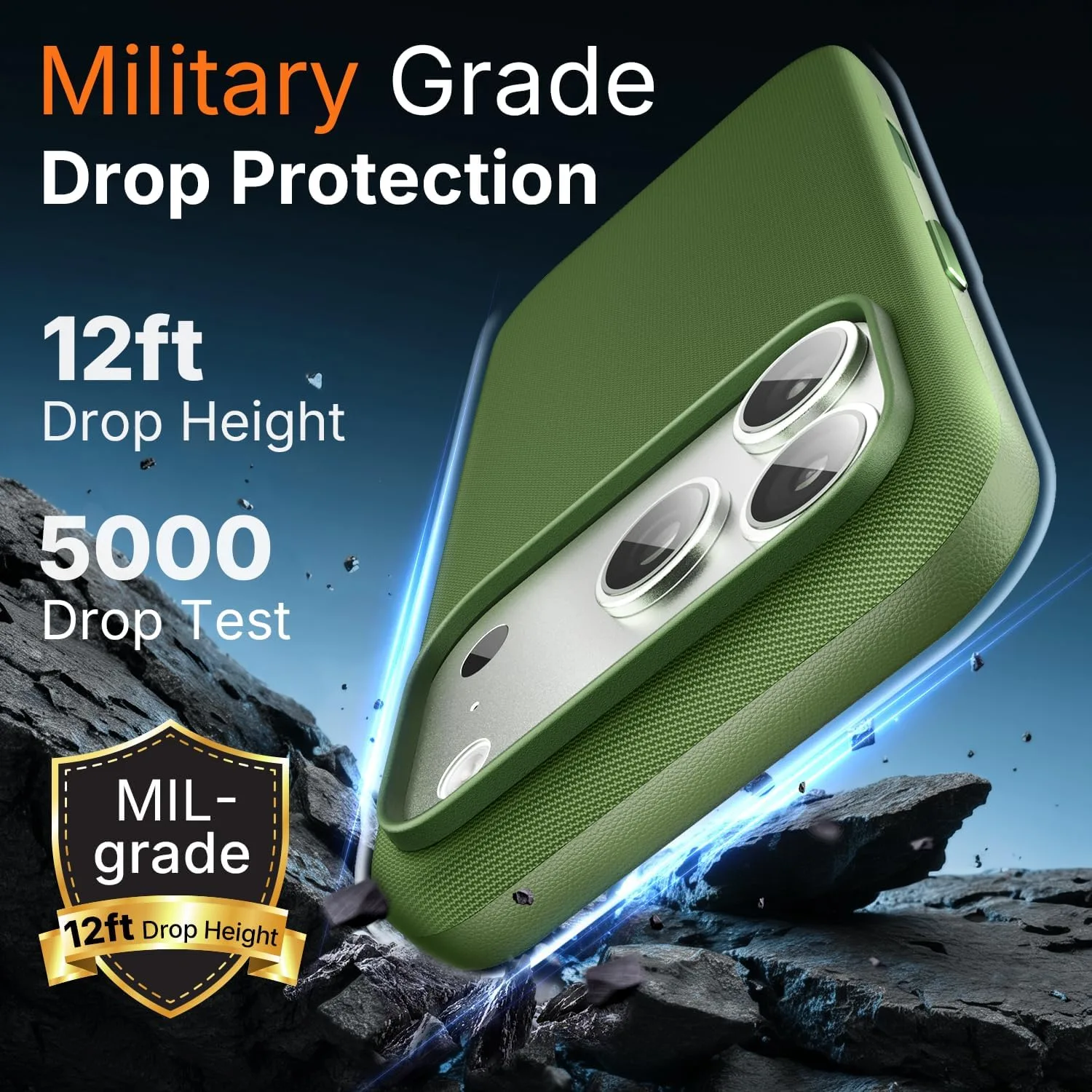 Mkeke for iPhone 18 Pro Max Case Techwoven Green