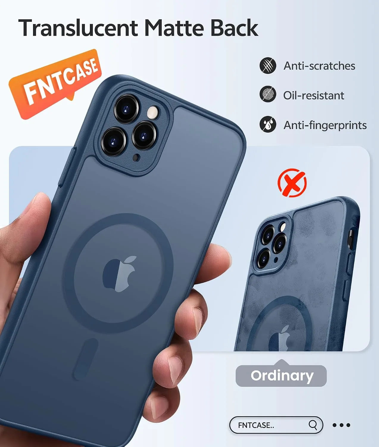 FNTCASE for iPhone 11 Pro Max Case, Fit for Magsafe, Blue