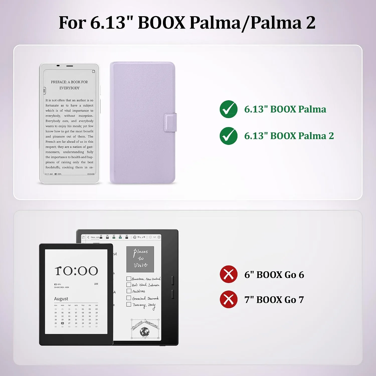 2in1 Case for Onyx BOOX Palma 2 Magnetic Detachable Folio Cover
