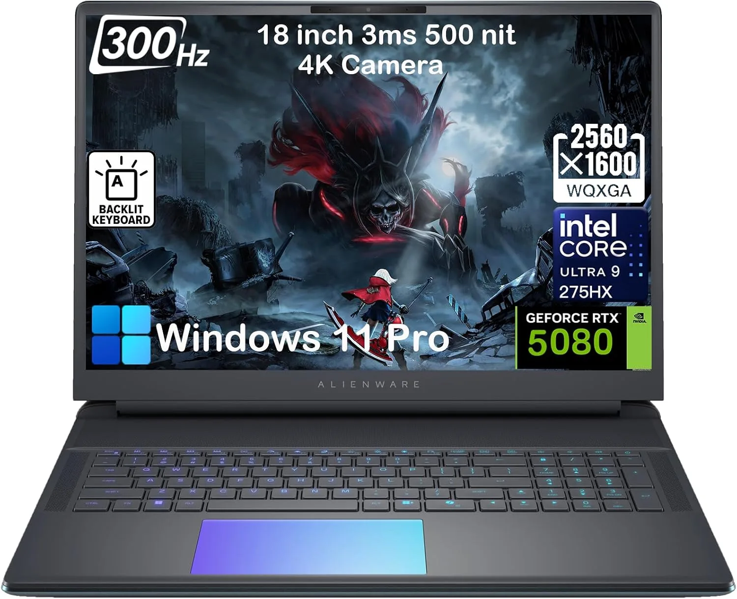 Laptop Gaming Alienware 18 Area 51 RTX 5080 16GB 18" WQXGA 300Hz Intel Ultra 9 275HX 64GB RAM 8TB SSD