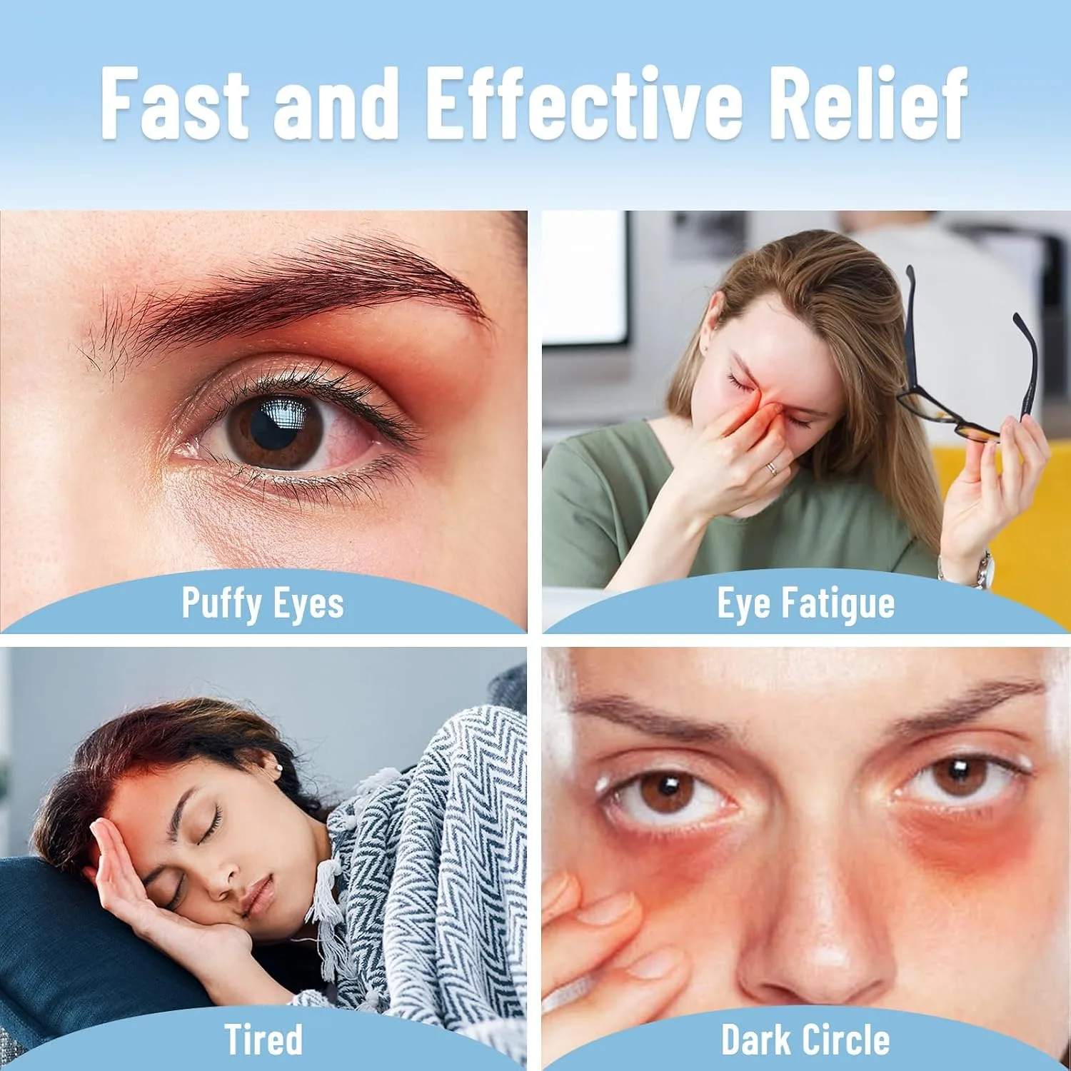 Cooling Eye Mask for Puffy Eyes, Ice Eye Pack After Surgery Relief - Reuable Cold Compress for Dry Eye - Comfortable Perfect Fit Gel Sleep Mask, Purple of 3D