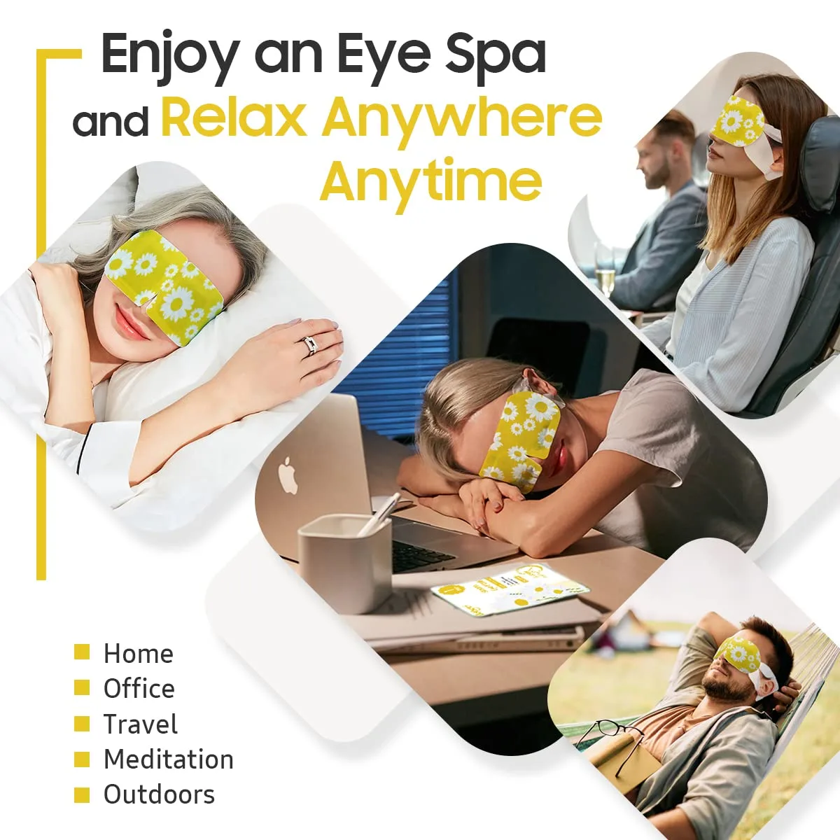 BeHoomi 30Packs Steam Eye Mask, Heated Eye Mask for Dry Eyes, Chamomile