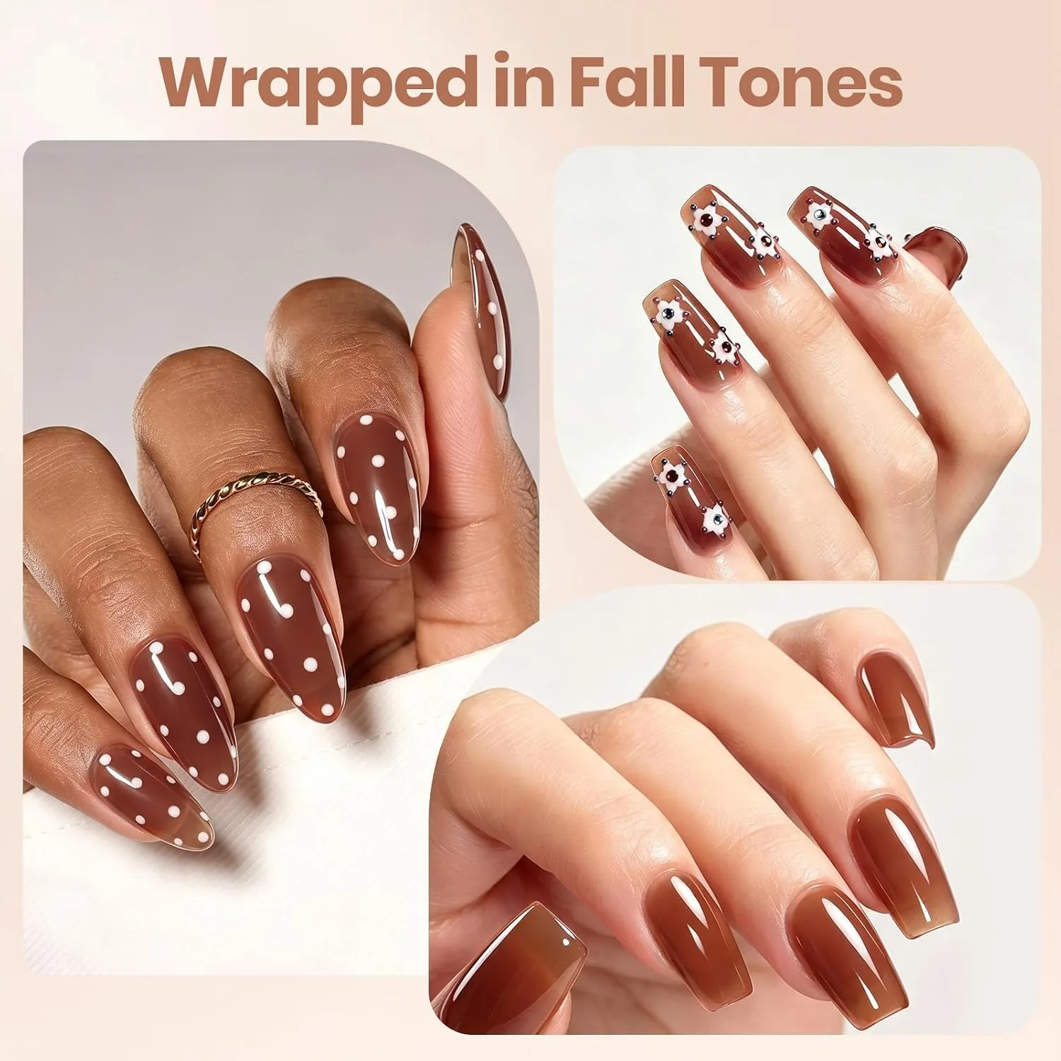 Beetles Hard Gel for Nails Ember Brown, TPO & HEMA-FREE & Flat Nail Brush