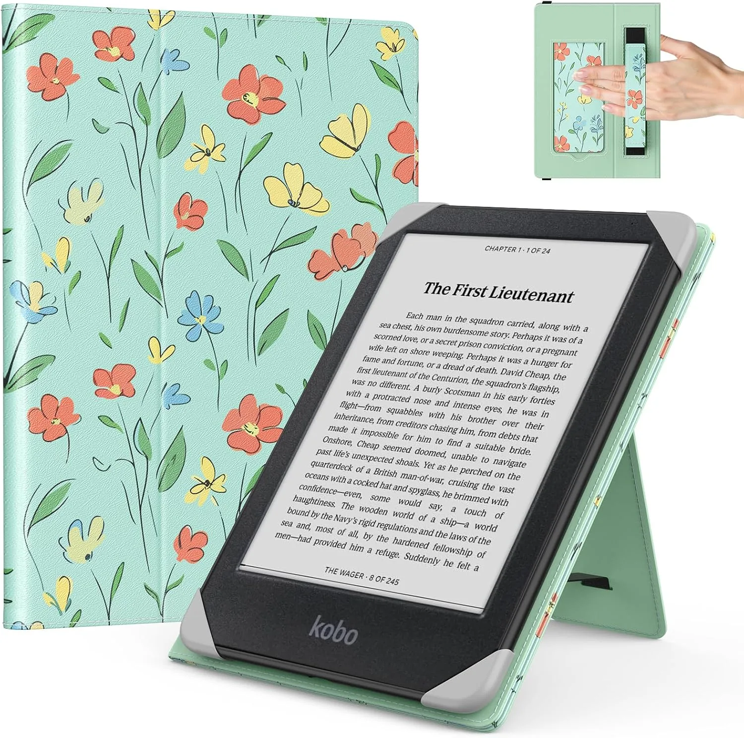 MoKo Universal Case for 6.8,7 Inch eReaders&Tablets, Painted Flower
