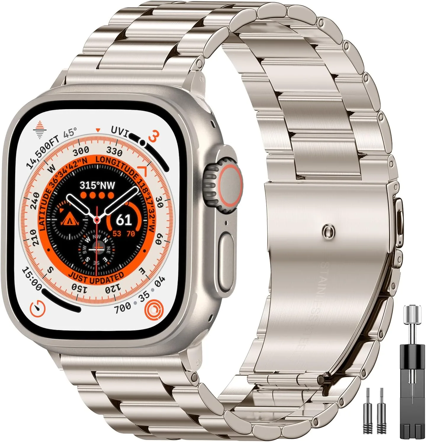Correa para Apple Watch Epuly Acero Inoxidable 42mm 44mm 45mm 49mm Starlight