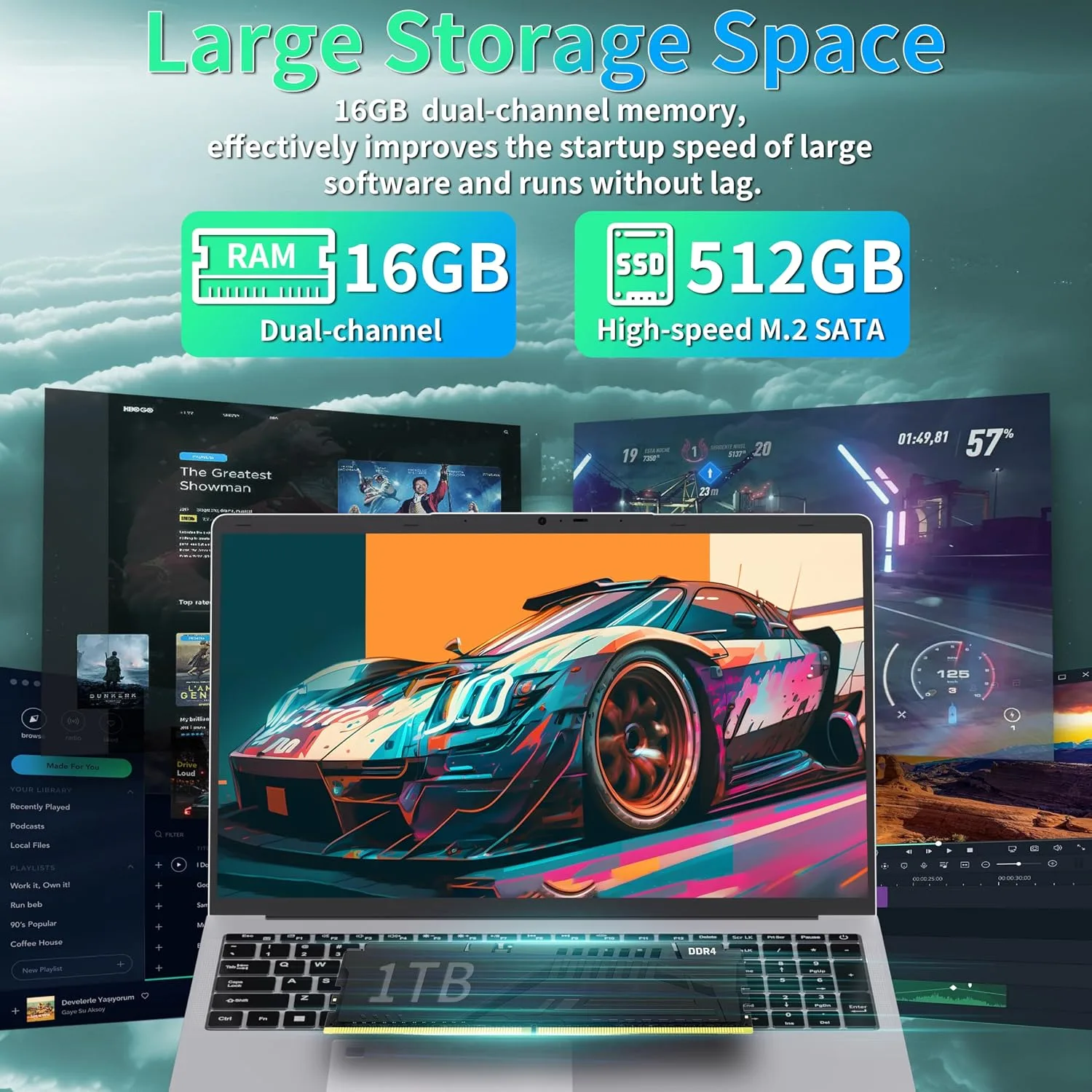 17.3" FHD IPS 6500Y Business Laptop Computer,Silver